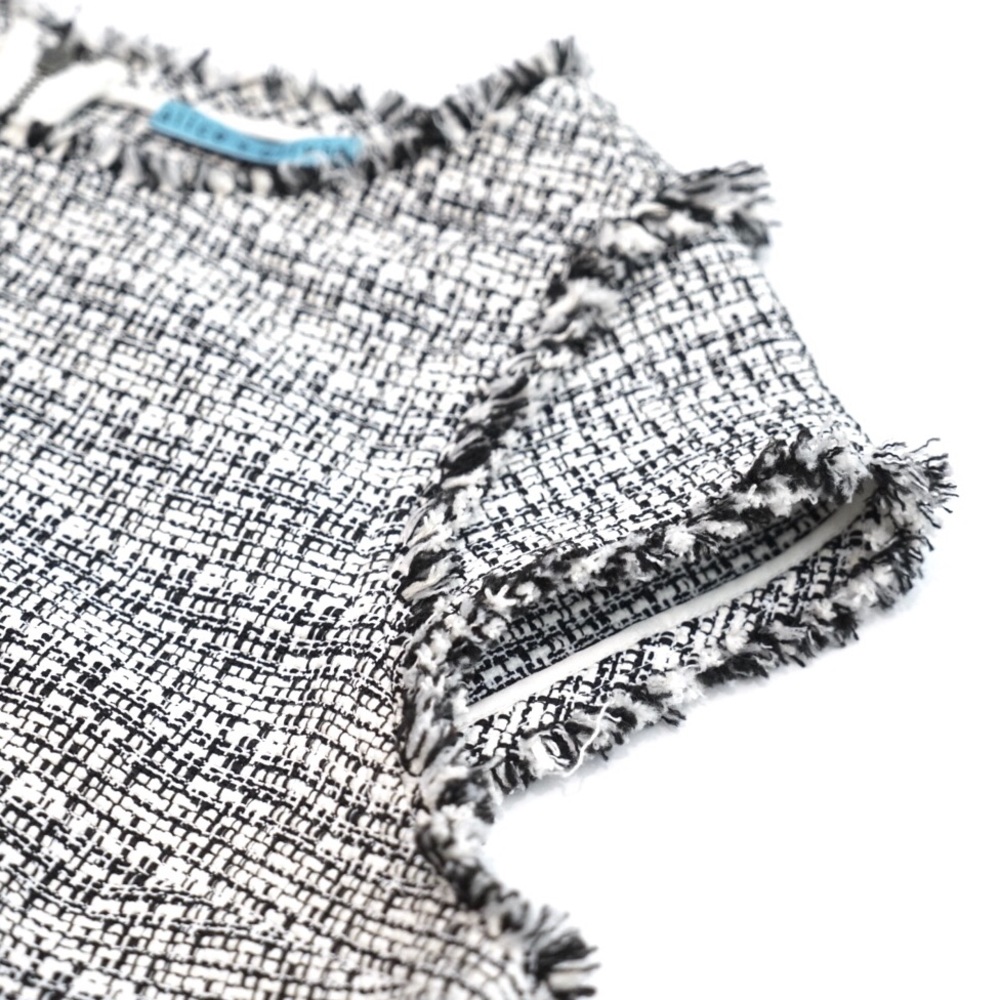 Alice + Olivia Tweed Monochrome Top - Picture 3 of 6